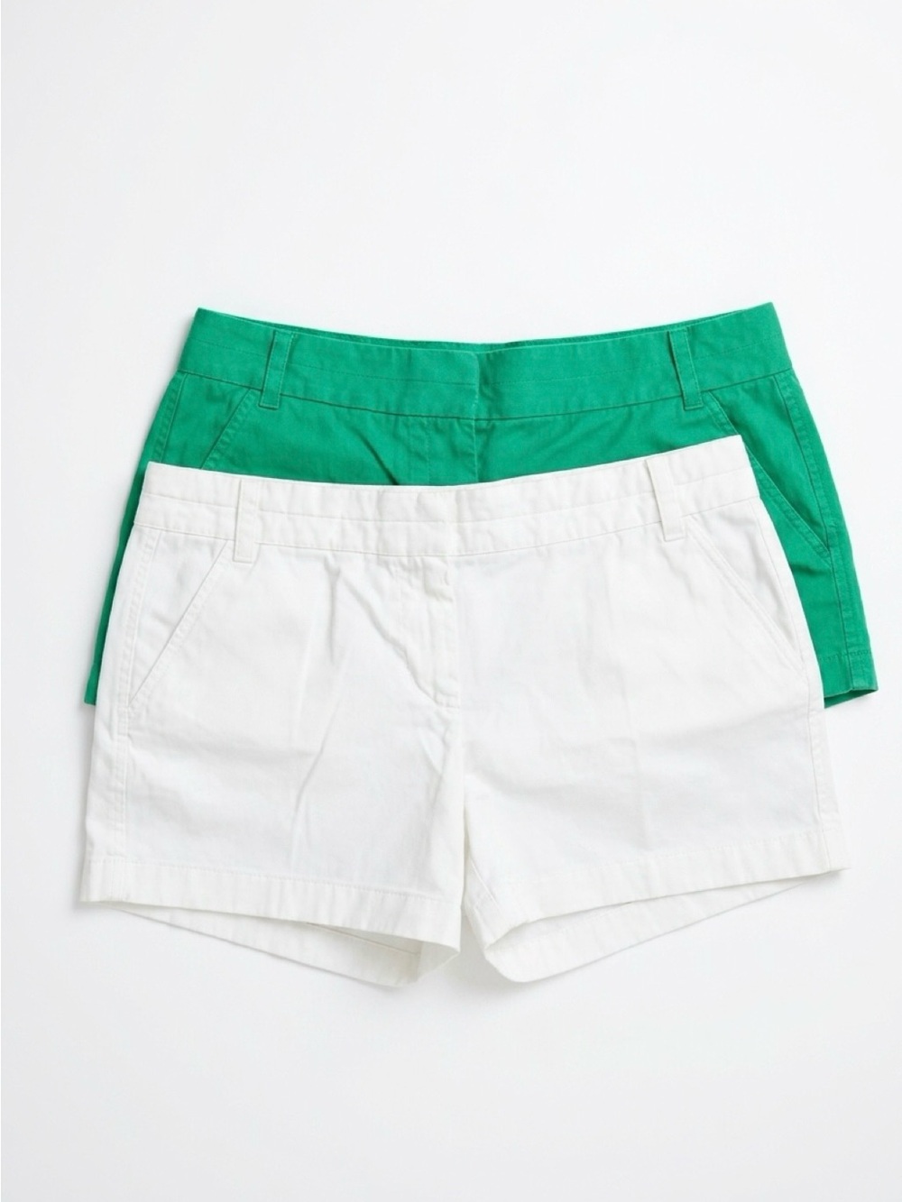 J. Crew Women's Shorts Duo in White and Green